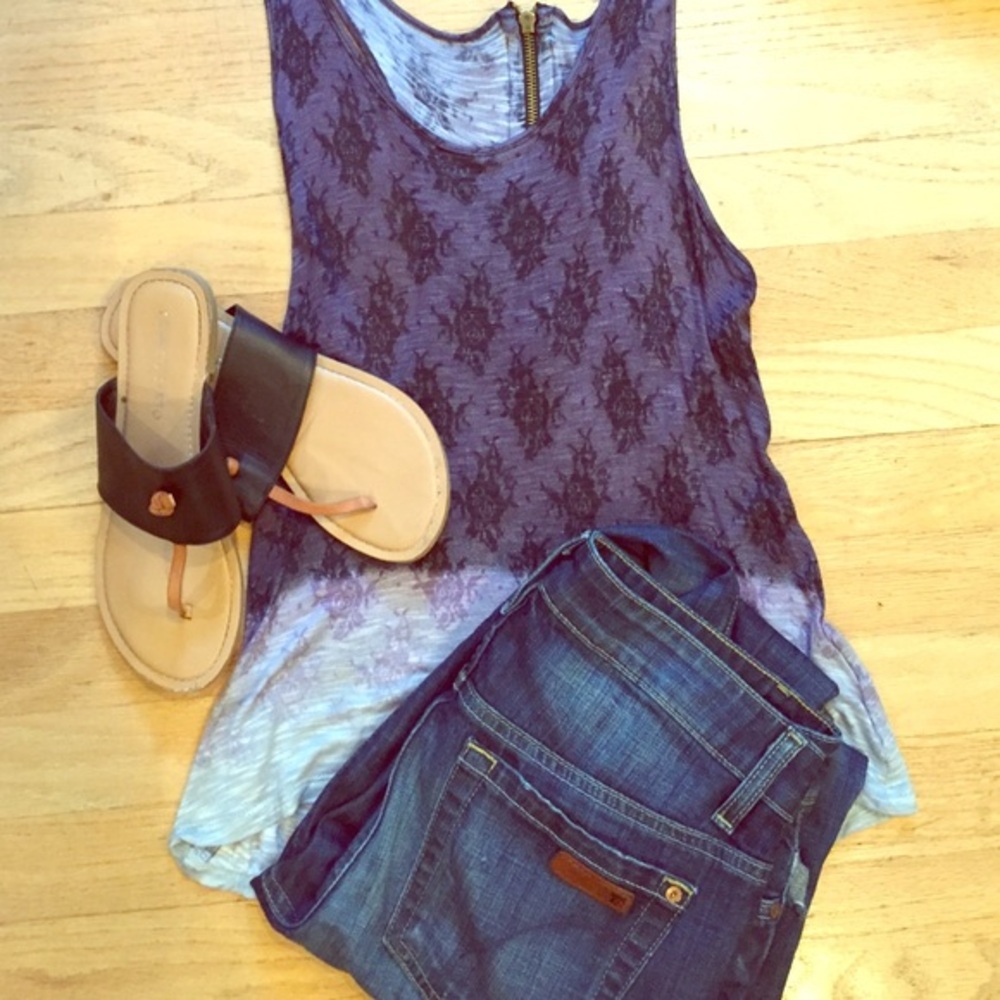 Silence + Noise faded patterned tank top